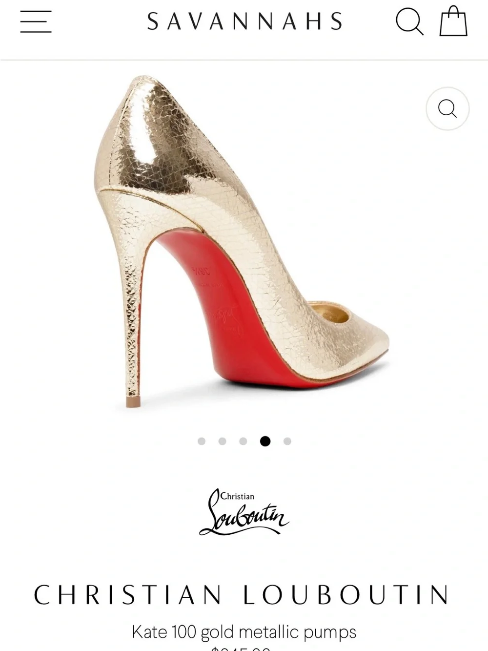 Kate 100 Gold Metallic Pumps Christian Louboutin Metallic Textured Pointed-Toe